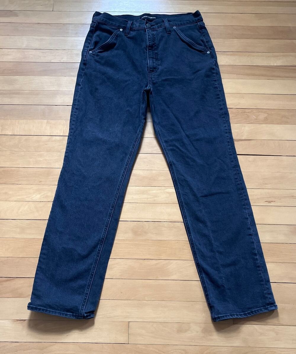 Denim Forum The Arlo High Rise Straight Trouser Jeans 32 Black EUC